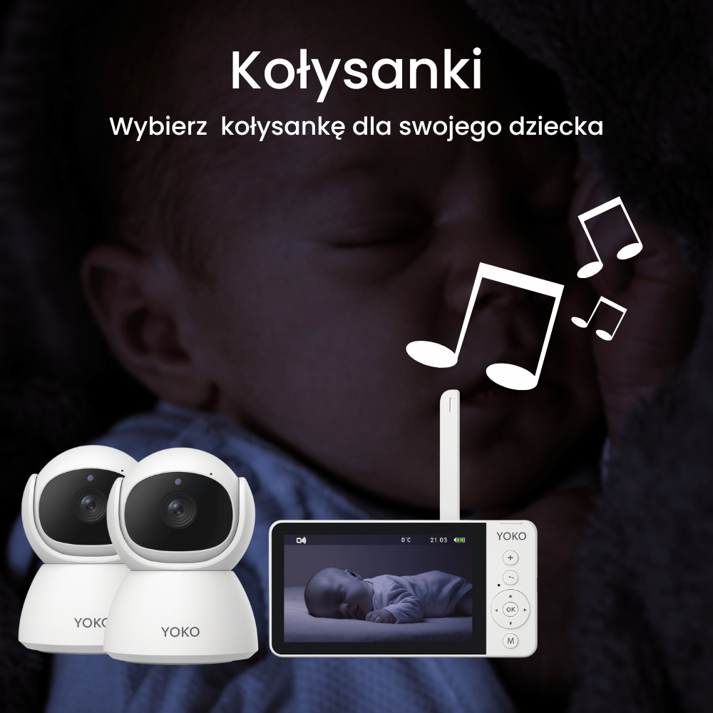 Elektroniczna niania YOKO X5™DUO  z dużym 5" ekranem HD i dwiema kamerami yokoduo7