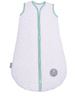 Śpiworek do spania dla niemowląt | NATULINO® BABYCOMFORT | White Leaves & Mint | 21-24°C | 2-warstwowy, nieocieplony