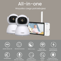 YOKO DREAM Strażnik oddechu:  Elektroniczna niania YOKO X5™DUO + Monitor oddechu Babysense 8 nowej generacji (Wyrób medyczny)