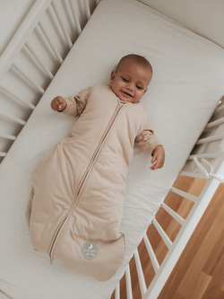 Śpiworek do spania dla niemowląt | NATULINO® NATURALS | beżowy  | 24-27°C | 1-warstwowy
