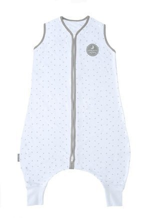 Śpiworek do spania z nogawkami | NATULINO® LITTLE WALKERS | White Leaves & Gray | 16-20°C | 3-warstwowy, ocieplony