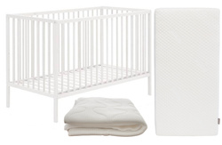 Łóżeczko dla niemowląt Natulino DreamNest 120 x60 z materacem PURE AIR Plain (piankowy)