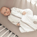 Śpiworek do spania dla niemowląt | NATULINO® BABYCOMFORT | White Leaves & Gray | 21-24°C | 2-warstwowy, nieocieplony