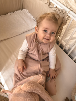 Śpiworek do spania dla niemowląt | NATULINO® NATURALS | pudrowy róż | 16-20°C | 3-warstwowy, ocieplany