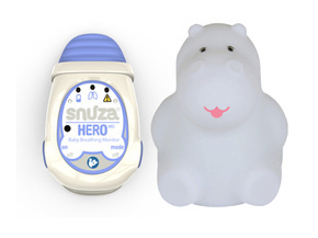 Monitor oddechu SNUZA HERO MD (Wyrób medyczny) + Hipcio MIA Lampka nocna LED dla dziecka