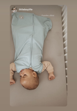 Śpiworek do spania dla niemowląt | NATULINO® NATURALS | seledynowy |100% organic cotton GOTS | 24-27°C | 1-warstwowy