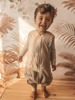 Śpiworek do spania z nogawkami | NATULINO® NATURALS LITTLE WALKERS | beżowy |100% organic cotton GOTS | 21-24°C | 2-warstwowy, nieocieplony