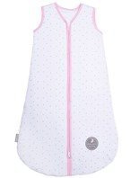 Śpiworek do spania dla niemowląt NATULINO® BABYCOMFORT | White Leaves & Pink | 21-24°C | 2-warstwowy, nieocieplony