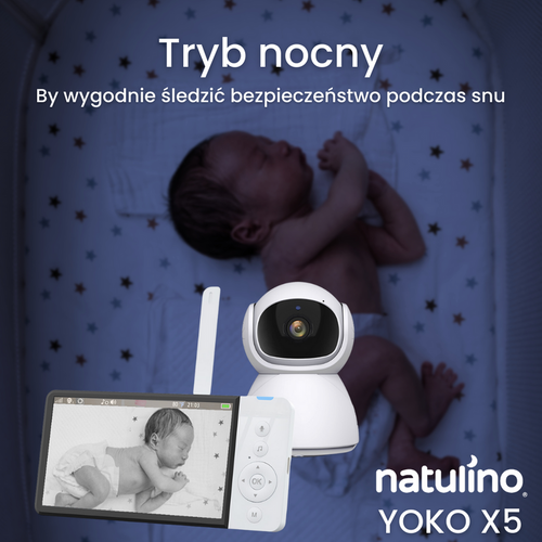 Elektroniczna video niania Natulino YOKO X5 w zestawie z Usypiaczem  NATULINO ™ 3w1