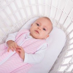Śpiworek do spania dla niemowląt | NATULINO® COSYNITES | Pink Waves & White | 16-20°C | 3-warstwowy, ocieplony