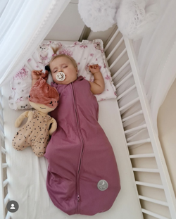 Śpiworek do spania dla niemowląt | NATULINO® NATURALS | ciemnoróżowy |100% organic cotton GOTS | 21-24°C | 2-warstwowy, nieocieplony