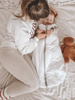 Śpiworek do spania dla niemowląt | NATULINO®COSYNITES | White Waves & Pink | 16-20°C | 3-warstwowy, ocieplany